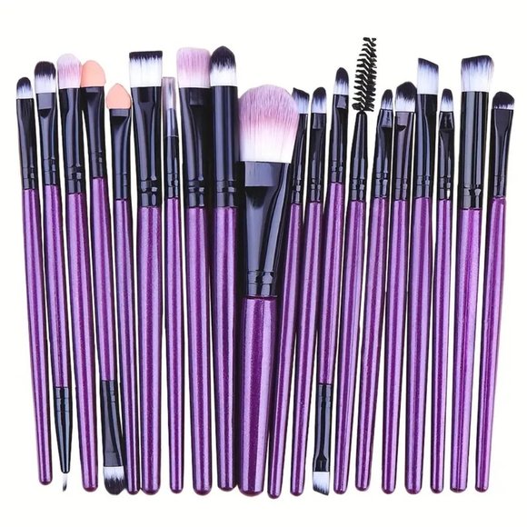 Other - 20 pc Makeup Brushes - purple/black
